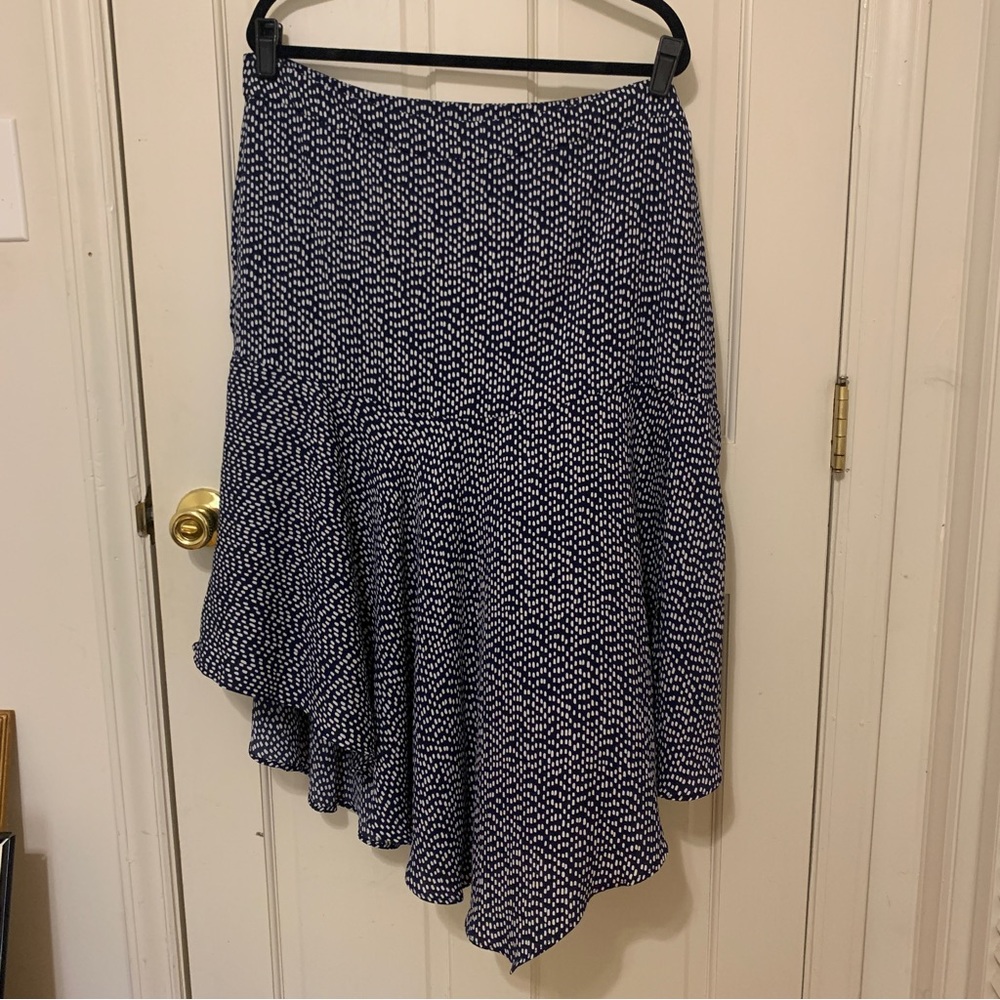 Chico’s asymmetrical polka-dot skirt